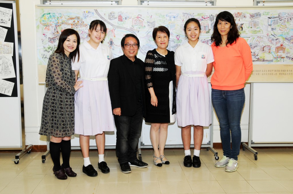 本校校董中文大學教育學院院長副院長劉兆瑛教授欣賞同學的分享及對創作的投入